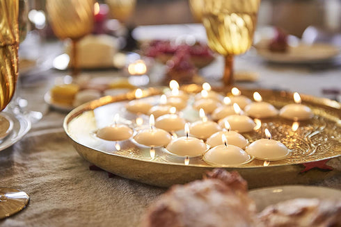 BOLSIUS Unscented Floating Candles - Pure Rich Creamy 3" Ivory, Set Of 12 - European Quality - Imbue Breathtaking Ambiance for Romantic Wedding Centerpieces, Decorations, Events, Pool, Holiday Parties