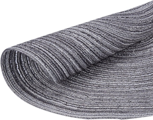 Round Braided/Woven Placemats, Indoor/Outdoor Placemat/Charger, Kitchen Mat for Dinning Table Washable Set of 6 Dark Grey