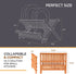 Collapsible Dish Drying Rack - Bamboo 2-Tier Dish Drainer Kitchen Plate Rack for Kitchen Countertop - Foldable & Compact for Space-Saving Storage