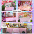 Pink Tulle Table Skirt Tutu Table Skirts for Rectangle Tables 6ft Baby Shower Girl Unicorn Party Wedding Princess Birthday
