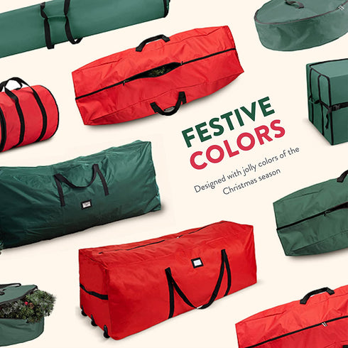Upright Tree Storage Bag for Christmas Trees of 7ft. Tall, Tree Bag Is Made Of Tear Proof 600D Oxford; Comes With Drawstring Hem, Zipper, And Carry Handles, Waterproof Material Protects From Dust & Moisture