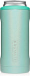 BrüMate Hopsulator Slim Can Cooler Insulated for 12oz Slim Cans | Skinny Can Coozie Insulated Stainless Steel Drink Holder for Hard Seltzer, Beer, Soda, and Energy Drinks (Glitter Aqua)