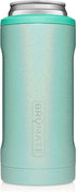 BrüMate Hopsulator Slim Can Cooler Insulated for 12oz Slim Cans | Skinny Can Coozie Insulated Stainless Steel Drink Holder for Hard Seltzer, Beer, Soda, and Energy Drinks (Glitter Aqua)