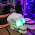 DR.DUDU Raven on Skull Halloween Decoration with LED Lights, Gothic Crow Perching on Skeleton Resin Figurine Haunted House Statue for Tabletop Desk Home Office Decor