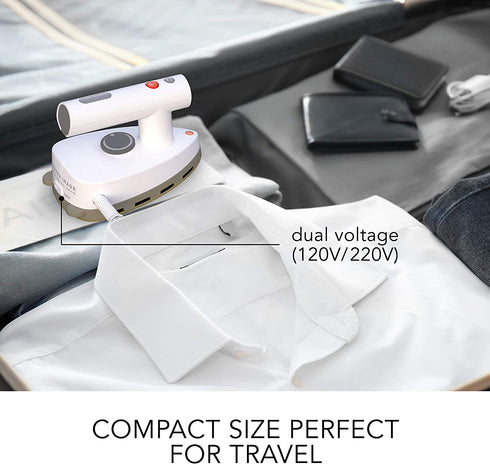 Sharper Image SI-755 Mini Steam Iron with Dual Voltage for Travel, White