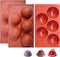 3 Pcs Hot Bomb Mold Silicon, 3'' Hole Chocolate Molds Bomb for Cake Mousse Dessert Baking Pan, Silicone Sphere Chocolate Molds Ball Baking Mold 5 Holes for Chocolate Bombs, Jelly, Dome Mousse