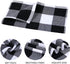 Mordimy 100% Cotton Waffle Weave Check Plaid Kitchen Towels, 13 x 28 Inches, Super Soft and Absorbent Dish Towels for Kitchen, 4-Pack, White & Black