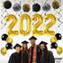 Gold 2022 Balloons Numbers Set - 40 Inch, Hanging Swirls and Pompoms | Graduation Party Decorations 2022 | Black and Gold Graduation Decorations 2022 | Graduation Balloons, Class of 2022 Decorations