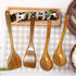 Wooden Utensils Set for Cooking Kitchen Tlever1 Solid Wood Kitchen Utensils Cooking Spatula and Spoons Set Slotted Spatula, Angled Spatula, Mixing Spoon, Colander Spoon (13.38in)