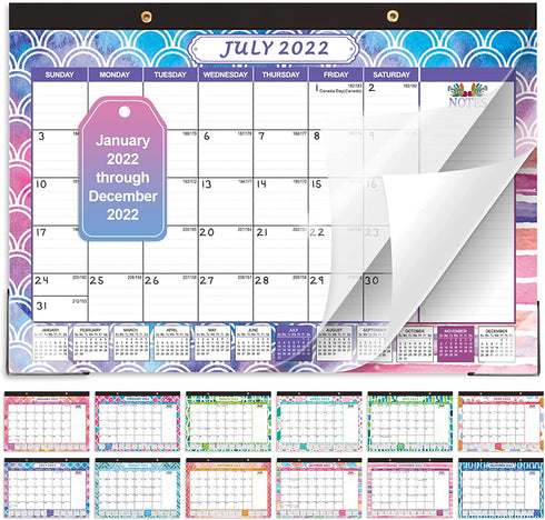 LABUK 2022 Desk Calendar, 12 Months Wall Calendar Planner 17" x 12" Desktop Pad from January 2022 to December 2022, Daily Schedule Organizer for School Office Home Planning
