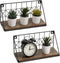 Snughome Floating Shelves Wall Mounted Set of 2, Modern Black Wire Metal Wood Wall Storage Organizer Display Shelf, Rustic Wood Wall Storage Shelves for Bedroom, Living Room, Bathroom, Kitchen