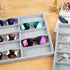 STYLIGING Sunglasses Organizer Storage Tray, 8 Grids Eyewear Watch Holder Display Velvet Jewelry Tray for Drawer, Eyeglasses Glasses Storage Case for Women Men - Gray