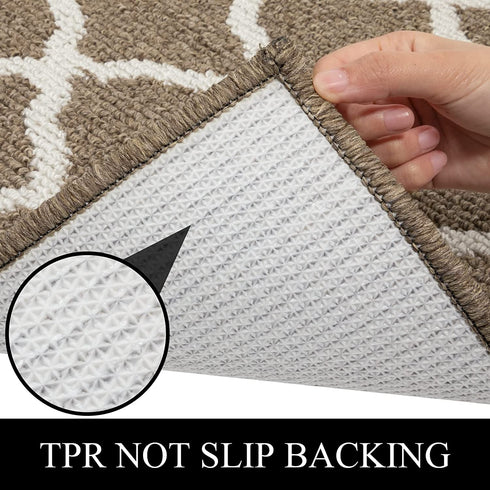 SHACOS Doormat 24"x36" Indoor Entrance Entryway Door Mat Non Slip Washable Front Door Rug Dirt Trapper Mat Entrance Rugs and Mats for Entry Mud Room Garage, Brown