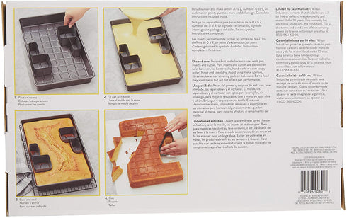 Wilton Letters and Numbers Adjustable Non-Stick Cake Pan Set, 10-Piece Set, Steel