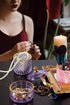Crystal Candy Jar Apothecary Decorative Jars with Lids Purple Storage Jewelry Glass Trinket Box Cute Candy Dish with Lid for Candy Buffet Gift Ideas, for Women¦