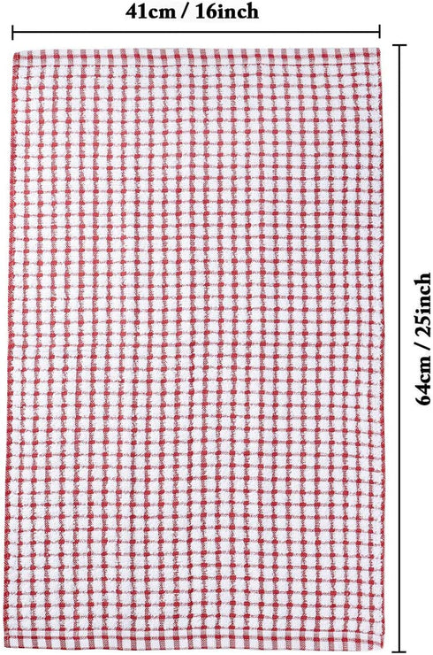 LAZI Kitchen Dish Towels, 16 Inch x 25 Inch Bulk Cotton Kitchen Towels, 6 Pack Dish Cloths for Dish Rags for Drying Dishes Clothes and Dish Towels