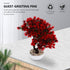 DOITOOL Artificial Potted Plant Fake Guest-Greeting Pine Bonsai Tree Ornament for Desktop Display Home Office Indoor Decor (Red)
