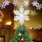 Afirst Christmas Tree Topper Lighted Snowflake with LED Rotating Snowflake Projector Lights 11.4 inches 2-in-1 Silver Glittered Xmas Tree Decoration