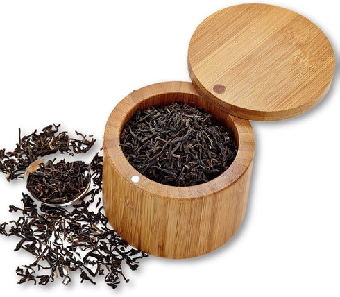 Home Intuition Bamboo Salt and Spice Storage Box With Magnetic Swivel Lid, 2 Pack