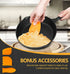 MICHELANGELO Cast Iron Skillet, 8 Inch Cast Iron Skillet With Lid, Preseasoned Small Skillet Oven Safe, Iron Skillets for Cooking with Silicone Handle & Scrapers - 8 Inch