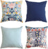 Sofa Throw Pillow Covers - 18x18 Inch Set of 4 Decorative Cushion Covers for Living and Bed Room Decor Hand Painted Designs