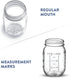 Regular-Mouth Glass Mason Jars, 16-Ounce (6-Pack) Glass Canning Jars with Silver Metal Airtight Lids and Bands with Measurement Marks, for Canning, Preserving, Meal Prep, Overnight Oats, Jam, Jelly,
