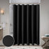 Textured ‹Fabric Shower Curtain - Polyester Shower Curtains for Bathroom, Water Repellent, Hotel Spa Luxury with 12 Hooks, Machine Washable, Decorative Bathroom Curtain Black 72 x 72