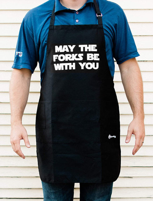 ApronMen, May the Fork BBQ Grill Adjustable Apron for Men, One Size