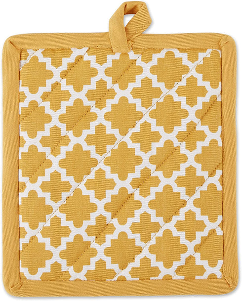 DII Lattice Basics Collection Kitchen Essentials, Oven Mitt & Potholder Set, Honey Gold, 2, Piece