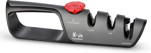 Cangshan 1026108 3-Stage Adjustable 14-24 Degree Professional Knife + Scissor Sharpener