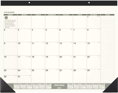 2022 Desk Calendar by AT-A-GLANCE, Monthly Desk Pad, 22" x 17", Standard, Recycled (SK32G00)