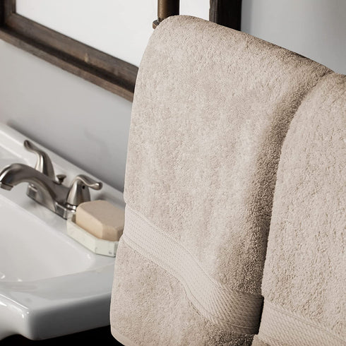 SUPERIOR Egyptian Cotton Bath Sheet Towels, Luxury, Large, Soft, Extra Absorbent, Quick Dry Towel Set for Body, Shower, Bathroom, Home Essentials, Decor, Pool, Spa, 2 Pieces, Stone