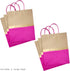 Hallmark 13" Large Paper Gift Bags (Pack of 6 - Pink & Kraft) for Birthdays, Easter, Weddings, Mother's Day, Baby Showers, Bridal Showers or Any Occasion