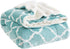 Comfort Spaces Ultra Soft and Cozy Sherpa Throw Blankets for Couch and Bed , Plush Fleece Reversible Throw-Blanket with Fuzzy Faux FurThrows, 50x60, Aqua Ogee