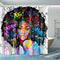 LYFANS, Waterproof Hooks & Liners for Bathroom Accessories ,Polyester Fabric Shower Curtain for Bathtub,Wide Bright African American Black Girl 3D Printed Toilet Room Hangings with Hooks, 60€³ x 72€³