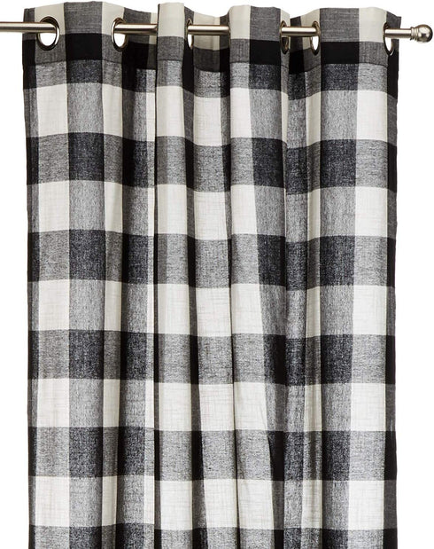 Lorraine Home Fashions 09570-63-00146 BLACK Courtyard Grommet Window Curtain Panel, Black, 53" X 63"