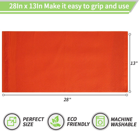 Kitinjoy 100% Cotton Waffle Weave Kitchen Towels, 13 x 28 Inches, Super Soft and Absorbent Dish Towels for Drying Dishes, 4-Pack, Orange