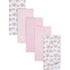 Gerber Boys and Girls Newborn Infant Baby Toddler Nursery 100% Cotton Flannel Receiving Swaddle Blanket, Elephants Pink, Pack of 5