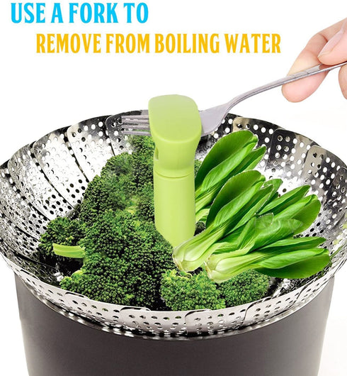 Steamer Basket Stainless Steel Vegetable Steamer Basket Folding Steamer Insert for Veggie Fish Seafood Cooking, Expandable to Fit Various Size Pot (7.1" to 11")