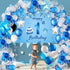 1st Birthday Decorations First Birthday Boy Backdrop 88 Pcs Blue Baby Boy First Birthday Party Supplies with Banner Foil Star Balloons Set for 1st Birthday Baby Shower Party Decorations Supplies