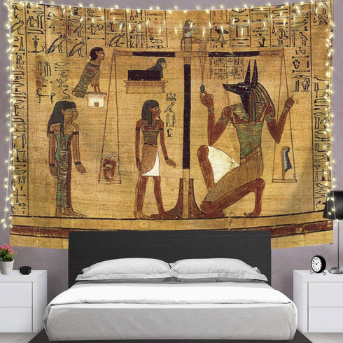 QCWN Egyptian Tapestry Wall Hanging Egyptian Ancient Religion Historical Tapestry Backdrop Cloth Egypt Egyptian Character for Home Dorm Living Room Decor. Multi 78x59Inc