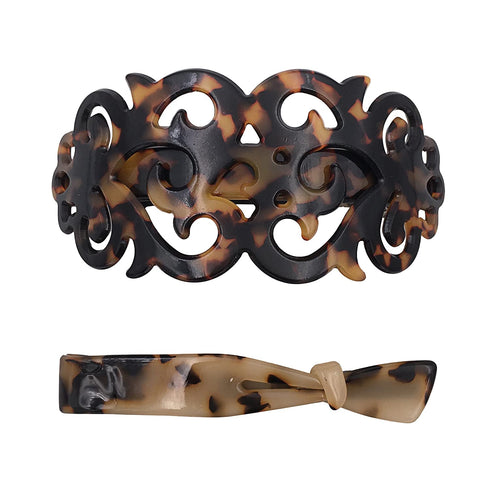 Strong Large Barrette Hair Clip Grip Set for Thick Hair Tortoise Shell Pattern Women Girls