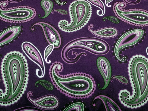 Superior Premium Cotton Flannel Pillowcases, All Season 100% Brushed Cotton Flannel Bedding, Pillowcase Set of 2 - Purple Paisley, Standard Pillowcases