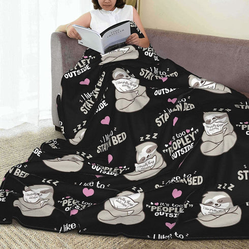 Multi Theme Blanket Size Lightweight Super Soft Comfortable Luxury Bed Blanket Microfiber(Black Sloth 40"x50")