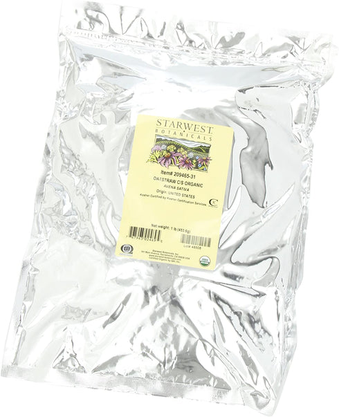 Starwest Botanicals Organic American Oatstraw Herb Loose Tea Cut and Sifted, 1 Pound Bulk Bag