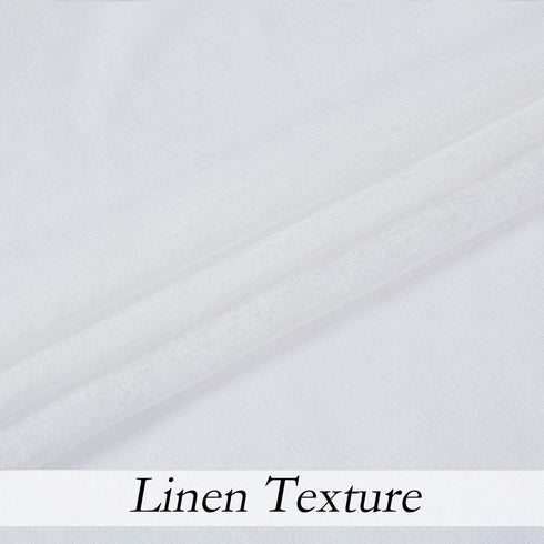 Central Park White Semi Sheer Window Curtain Panels Linen Texture Solid Window Treatment Sets Drape Pairs Rod Pocket Curtains for Living and Bedroom Farmhouse 63 inches Long, 2 Panels