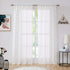 Central Park White Semi Sheer Window Curtain Panels Linen Texture Solid Window Treatment Sets Drape Pairs Rod Pocket Curtains for Living and Bedroom Farmhouse 63 inches Long, 2 Panels