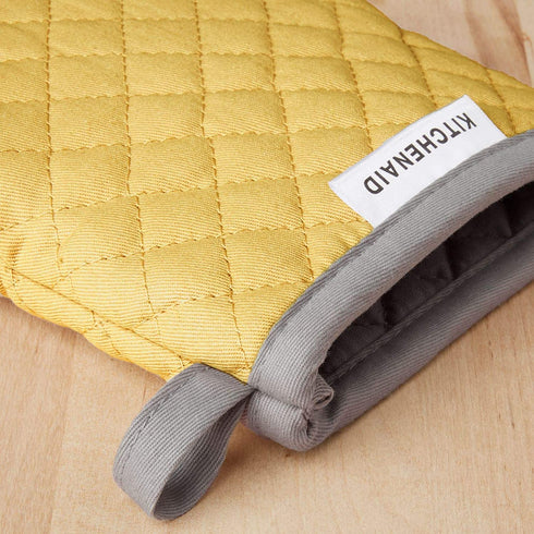 KitchenAid Asteroid Mini Oven Mitt, 5.5"x8", Buttercup 2 Count