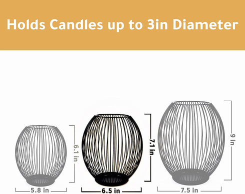 OLEEK Black Candle Holder - Metal Candle Holder centerpiece - Dinning table decorative centerpiece- Decorative Pillar Candle Holders - Table Candles Holders Decor - Iron Candle Stand - Candles Lantern
