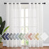 NICETOWN White Semi Sheer Linen Curtains 84 inch Length 2 Panels Set, Grommet Semitransparent Balance Privacy & Light Vertical Flax Sheer Drapes for Bedroom / Living Room, W52 x L84